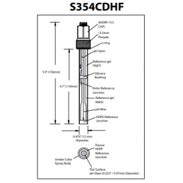S354CDHF extended life Hamilton direct-fit replacement pH sensor