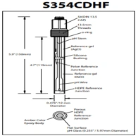 S354CDHF Sonda de  pH de reemplazo de vida extendida Hamilton 238522